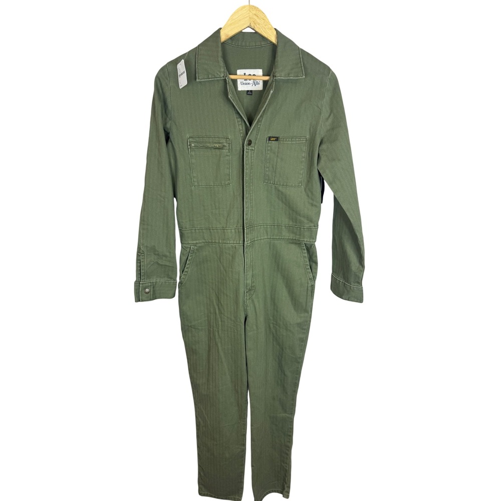 Lee Union-Alls Vintage Modern Herringbone Coverall‎ Jumpsuit Olive Green Small